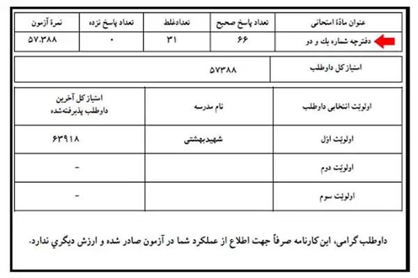 تفاوت کارنامه پایه هفتم و دهم
