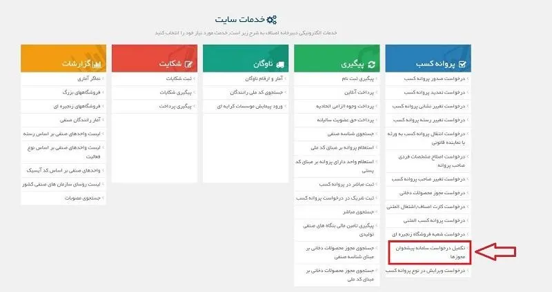 سایت ثبت نام پروانه کسب