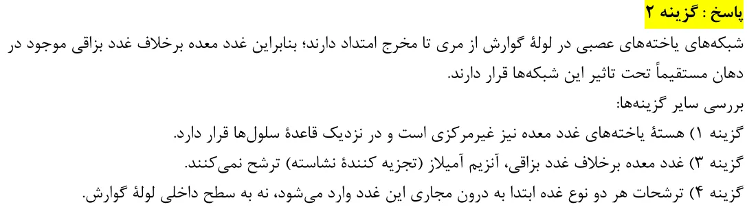 پاسخ تشریحی سوالات زیست شناسی کنکور تجربی سوال 41